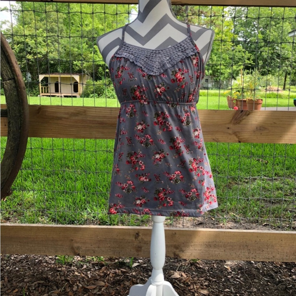 Razor Back Floral Tank